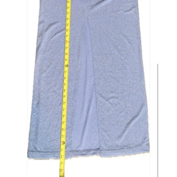 Y2K City Triangles Embellished Maxi Dress in Light Blue Size M USA Sparkly - Picture 9 of 10